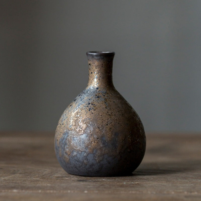 1pc of Vintage Stoneware Old Rust Porcelain Water Drop-Shaped Vase Decorative Bottle, Dried Flower Hydroponic Vase, Living Room Bedroom Office Desktop Home Decoration Ornaments, Valentine'S Day Easter Birthday Housewarming Gi