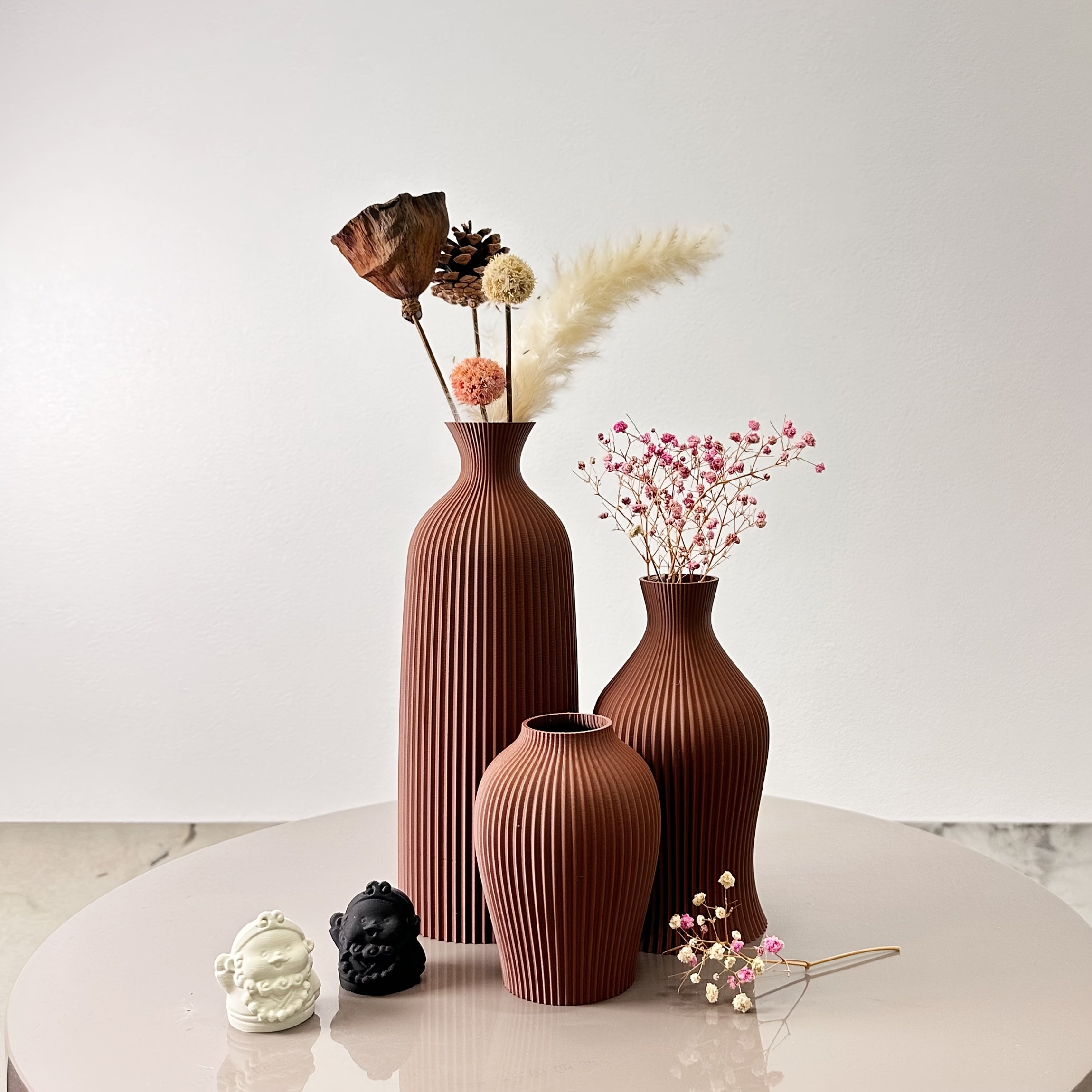 3pcs Set of Art Decorative Vases, Elegant Vase Decoration, Dry Flower Vase Ornaments, Suitable for Home Decoration Ornaments, Office Vase Ornaments, Holiday Gift