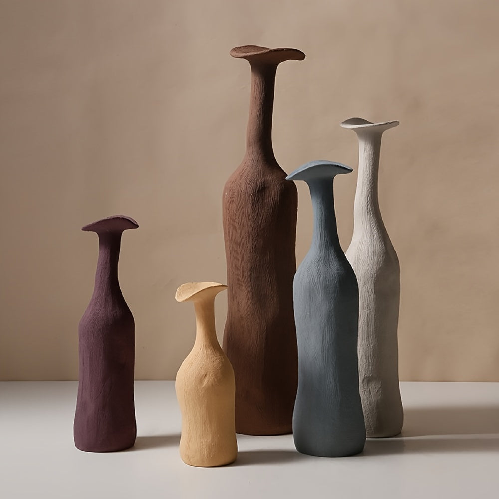 1pc, Creative Ceramic Vase, Morandi Ceramic Vase, Minimalist Art Ceramic Decorative Ornaments Vase, Living Room Bedroom Decoration Ornaments