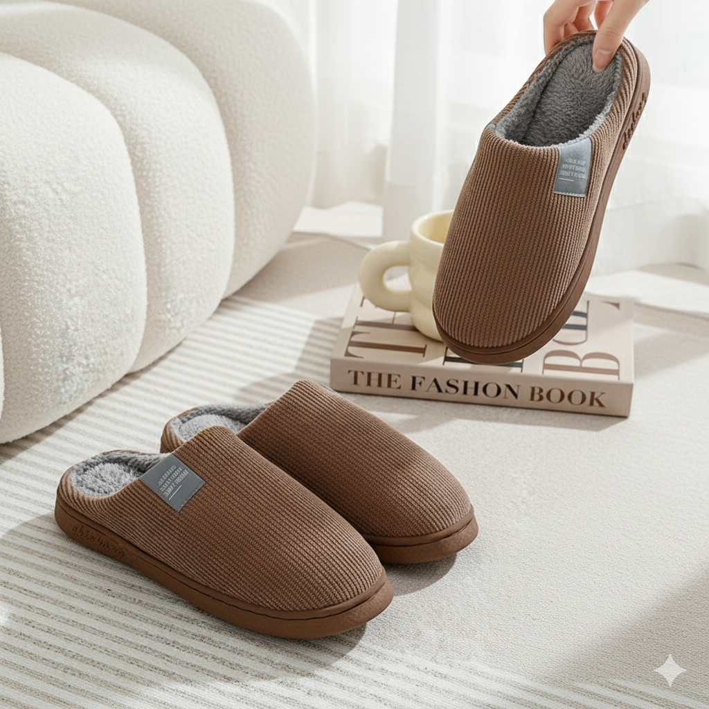 Unisex Corduroy House Slippers